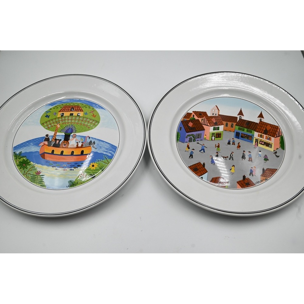 Villeroy & Boch Design Naif Dinner Plates Set of 2 Laplau Noahs Ark Village